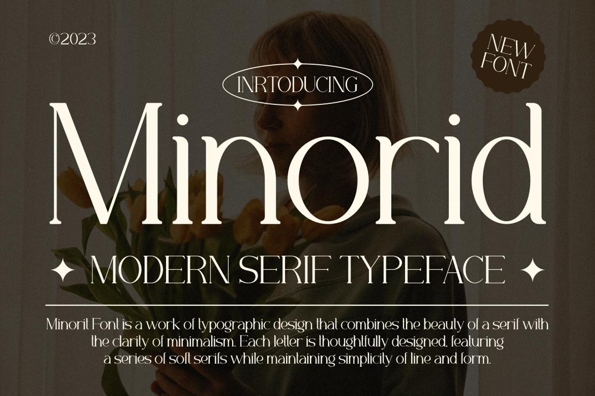 Minorid - A Modern Serif Font, a Serif Font by Marvadesign (Photo 1 of 6)