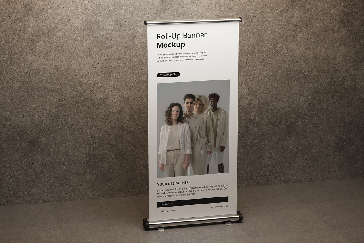 Realistic Roll Up Banner Mockup PSD, an Advertising Mockup by MA-KING_ART (Photo 4 of 5)