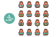 Sew Matryoshkas Icons, an Icon by paulopivato (Thumbnail 2 of 3)