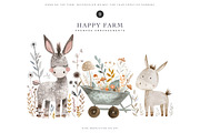 watercolor farm animal clipart set, an Animal Illustration by Pink Studio Art (Thumbnail 2 of 13)