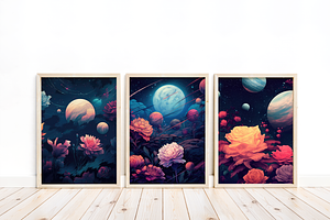 Floral Galaxy Posters And Patterns