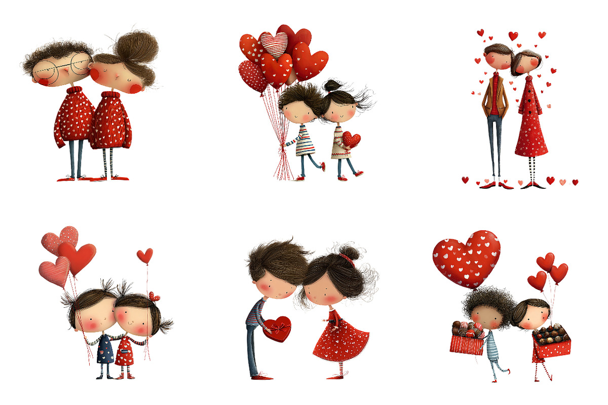 Quirky Valentine Clipart, an Illustration by CreationArt (Photo 7 of 7)