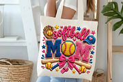 Bling Softball Mama, Coquette Mom Li, an Illustration by DreamCafeArt (Thumbnail 5 of 5)