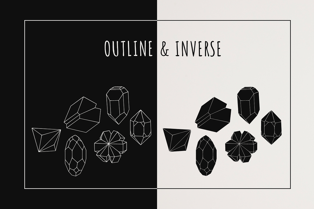 Hand Drawn Mineral Geometric Shapes, a Decorative Illustration by digiful (Photo 3 of 5)