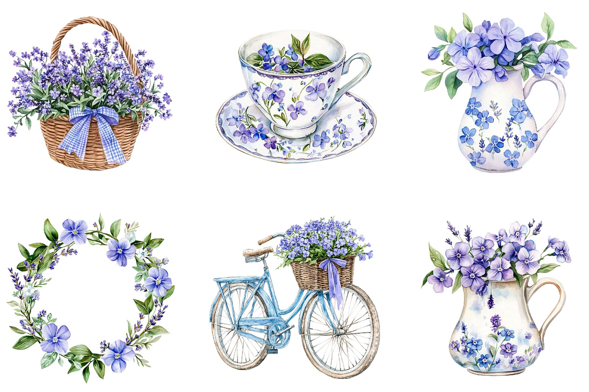 watercolor Cottage Garden PNG, a Seasonal Illustration by Designking (Photo 5 of 5)