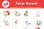 farm animal watercolor Jpg backgroun, an Animal Illustration by John_Walker (Thumbnail 1 of 3)