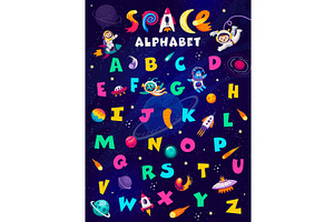 Cartoon Space Alphabet, Planets