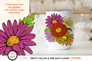 Retro Daisy Clipart, a Decorative Illustration by SLS Lines (Thumbnail 2 of 5)