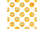 Cartoon emoji seamless pattern, a Decorative Illustration by Yayasya (Thumbnail 2 of 2)