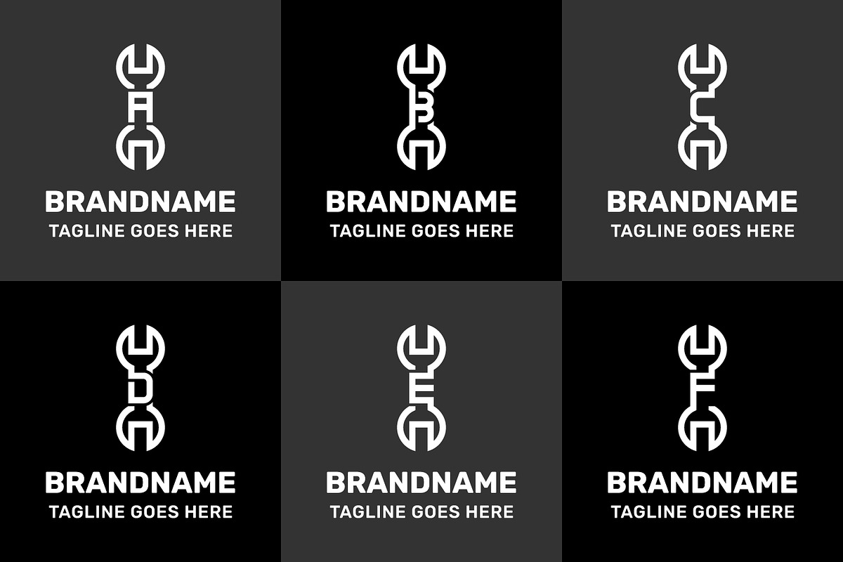 Letter A B C D E F Wrench Logo, a Branding & Logo Template by Pray Art Design Studio (Photo 2 of 2)