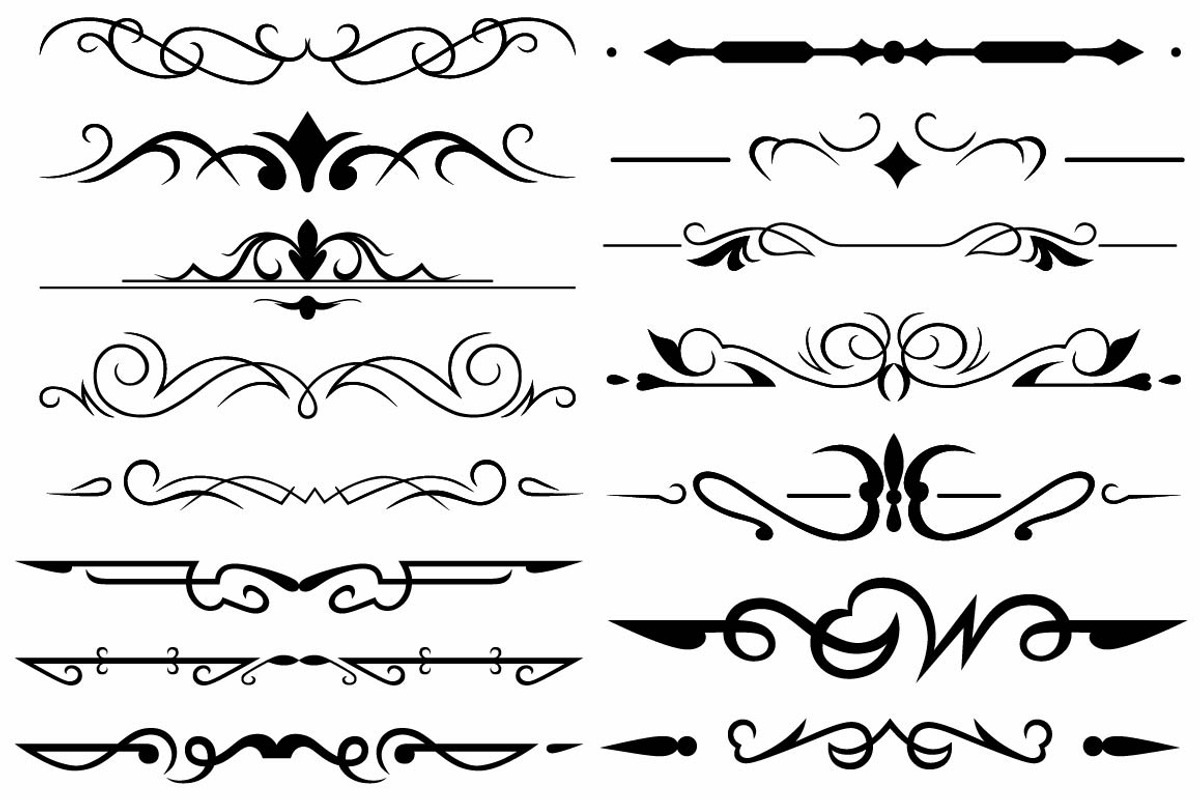Vector set ornaments 31, a Pattern Graphic by LineworkStock