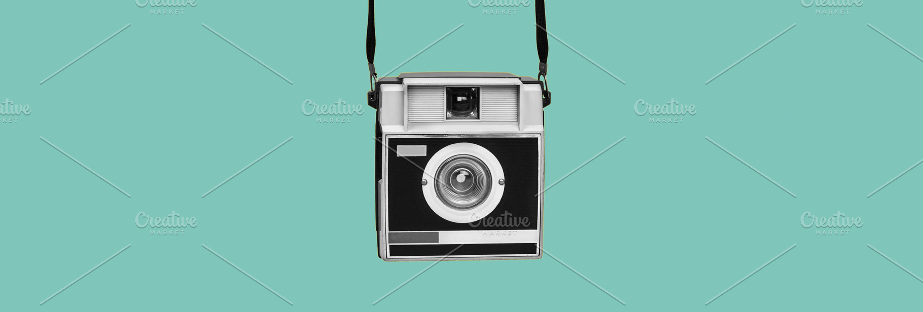 retro film camera, web banner format, a Photo by Nito