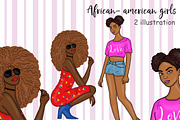 African-American Girls Clipart, a Person Illustration by GlamArtZhanna (Thumbnail 2 of 3)