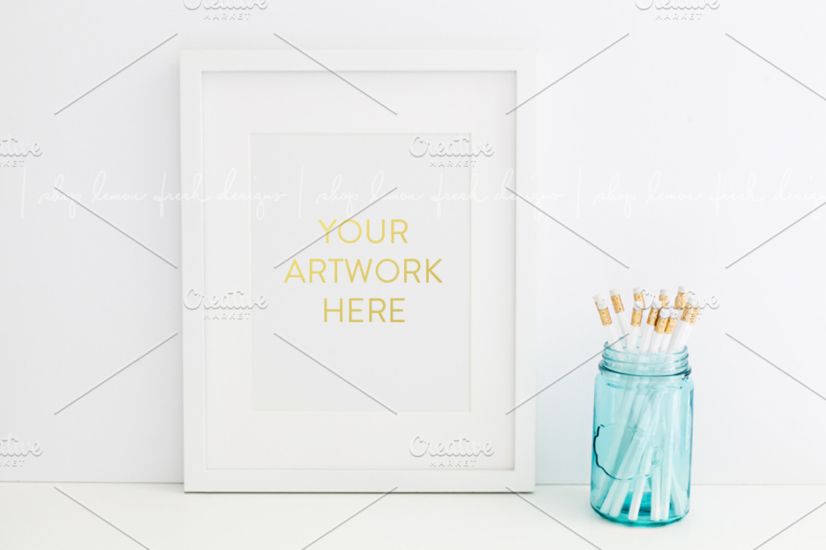White Frame Styled Stock Photography, a Product Mockup by White Turquoise Co.