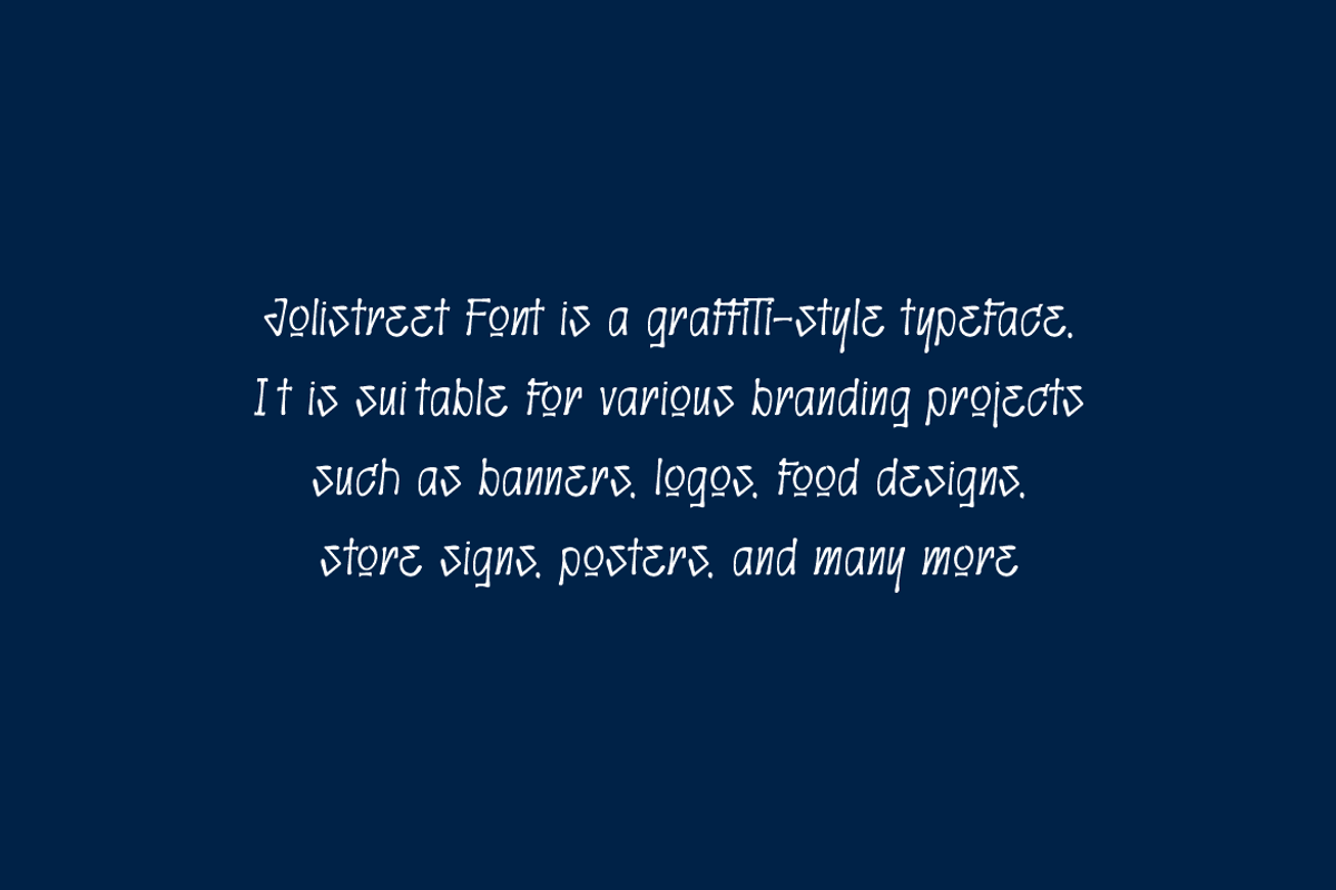 Jolistreet - Street Graffiti Font, a Sans Serif Font by QR Design Studio (Photo 6 of 8)