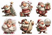 Christmas Pink vintage Santa Clipart, an Illustration by Libby Wishes (Thumbnail 2 of 7)