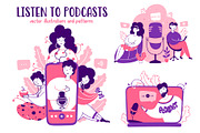 Podcasts - Cartoon Illustrations, a Person Illustration by LaVika (Thumbnail 1 of 6)
