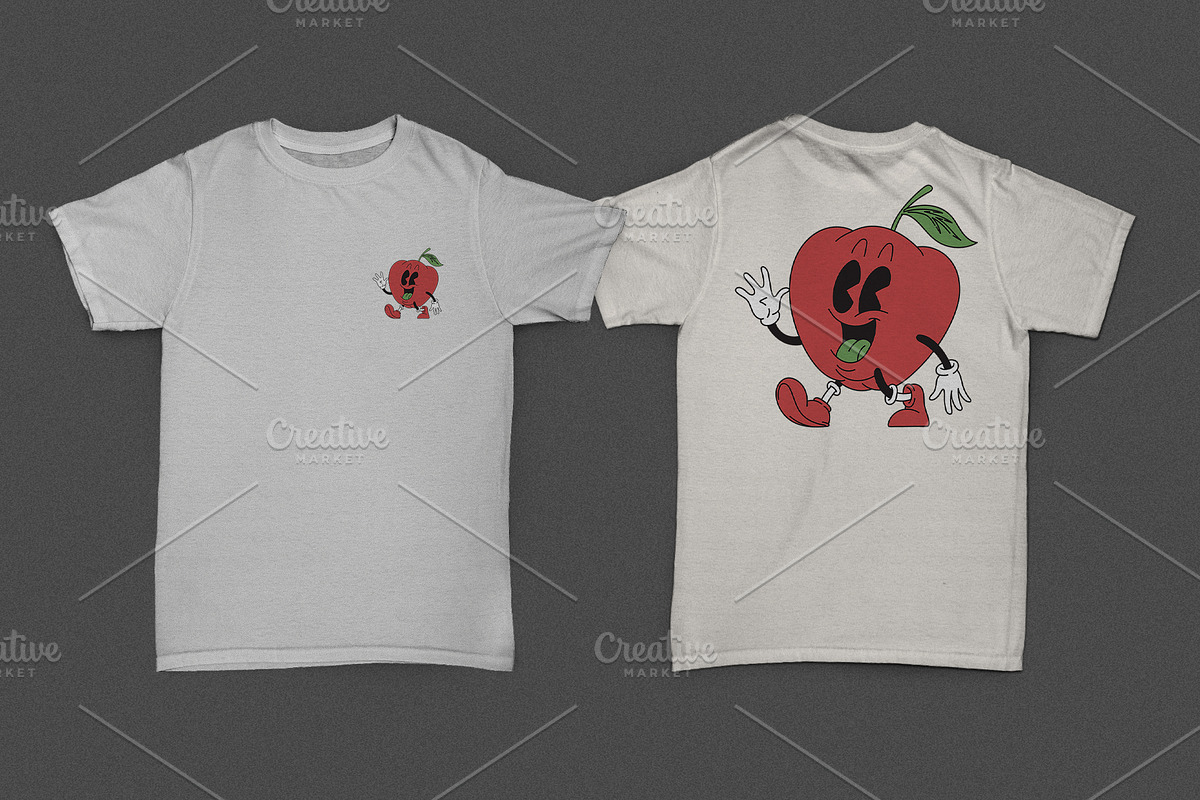 Fruit Mascot Bundle in 90s Style, a Food Illustration by Judsart (Photo 2 of 3)