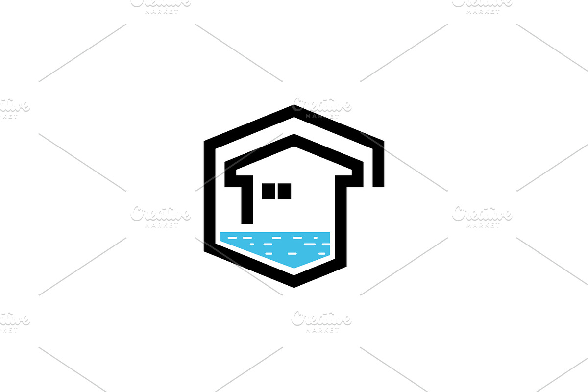 Home and water logo design, an Object Graphic by nicemorning (Photo 2 of 2)