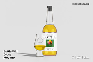 Bottle With Glass Mockup, a Packaging Mockup by Unerispace