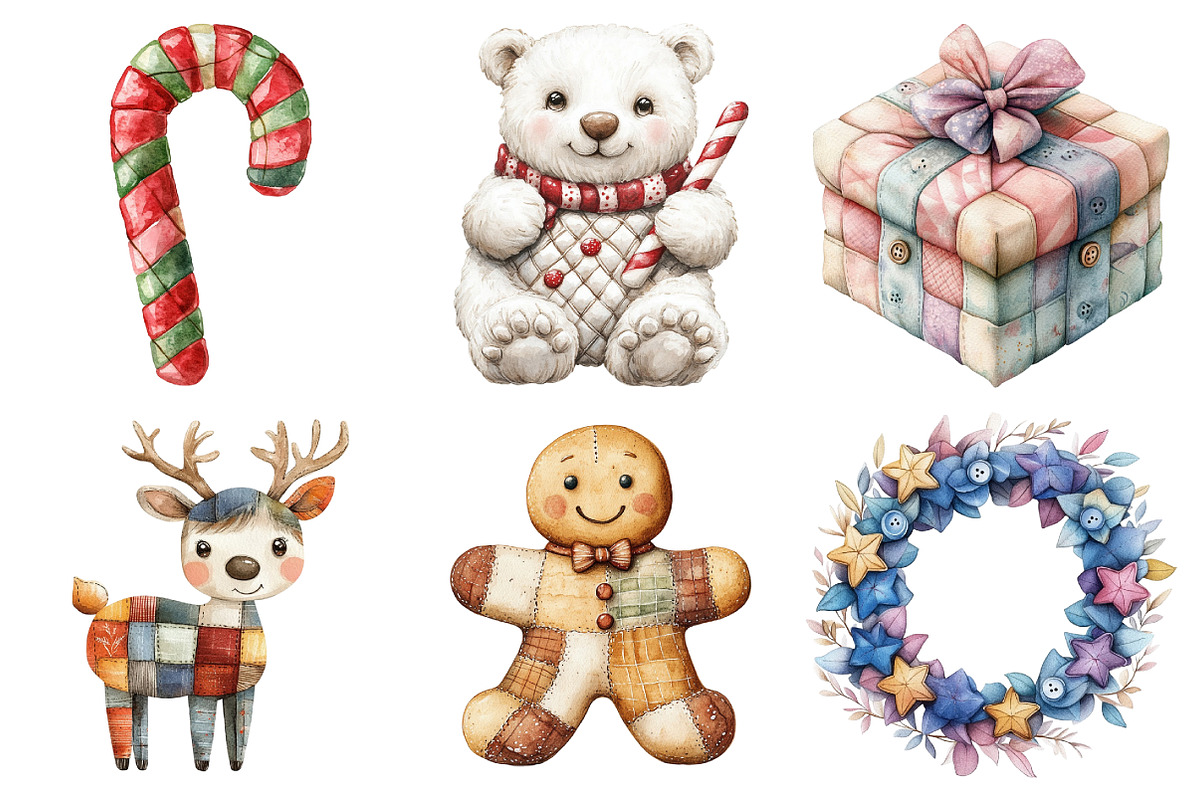 Quilted Christmas Clipart, an Illustration by Daily.Designs (Photo 4 of 5)