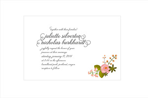 Romantic flower wedding invitation