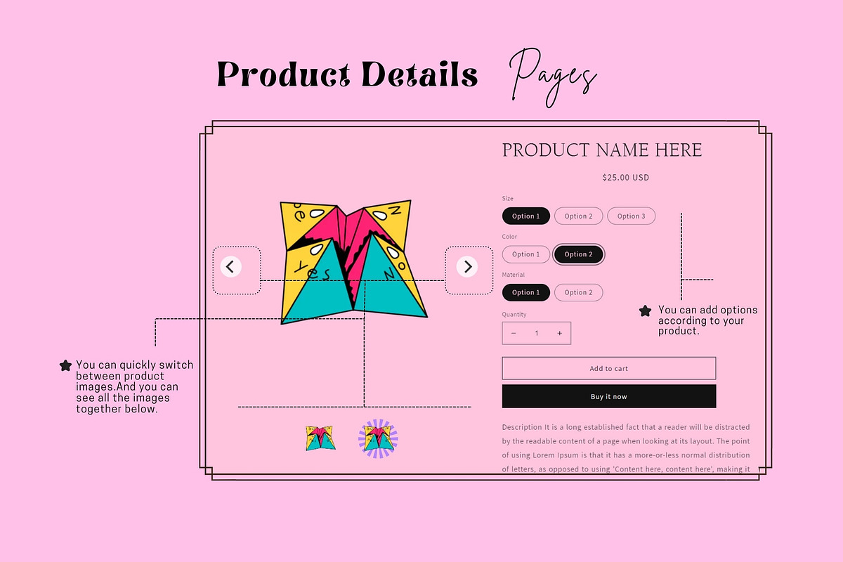 Pink Retro Shopify 2.0 Theme, a Shopify Template by DaisyStudio (Photo 8 of 10)