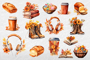 Autumn Watercolor Clipart Set