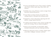 Rustic Farm Toile de Jouy Pattern, a Background Graphic by Hughes Studio (Thumbnail 4 of 7)