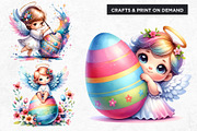 Watercolor Cute Angel Easter clipart, a Seasonal Illustration by ThatsDesignArt (Thumbnail 8 of 10)