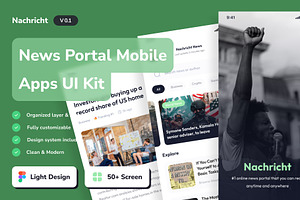 Nachricht - News Portal App Ui Kits, an UI Kit Template by Disconnect Studio
