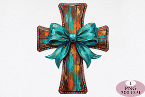 Easter Brushstroke Coquette Cross PN, an Illustration by Daily.Designs