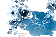 Indigo Blue Watercolor Flowers, an Illustration by Feather Grace Designs (Thumbnail 2 of 10)