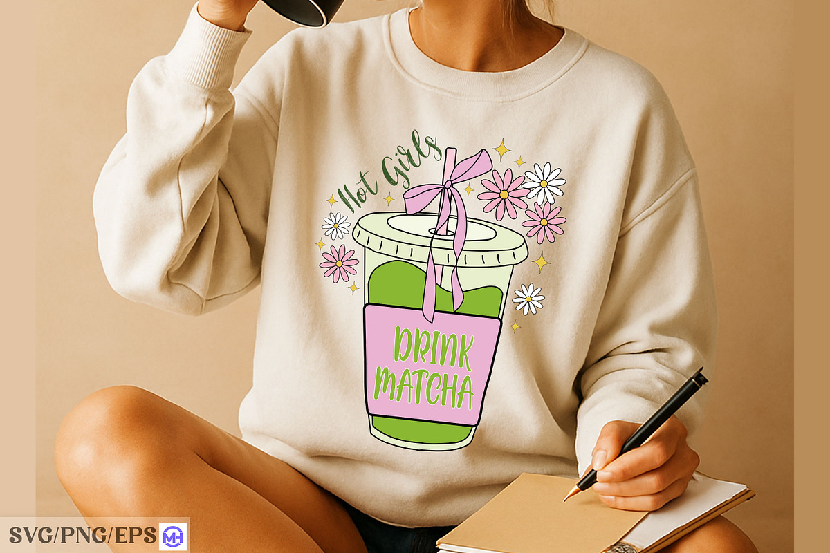 Hot Girls Drink Matcha SVG PNG, a Graphic by mh_arif (Photo 2 of 4)