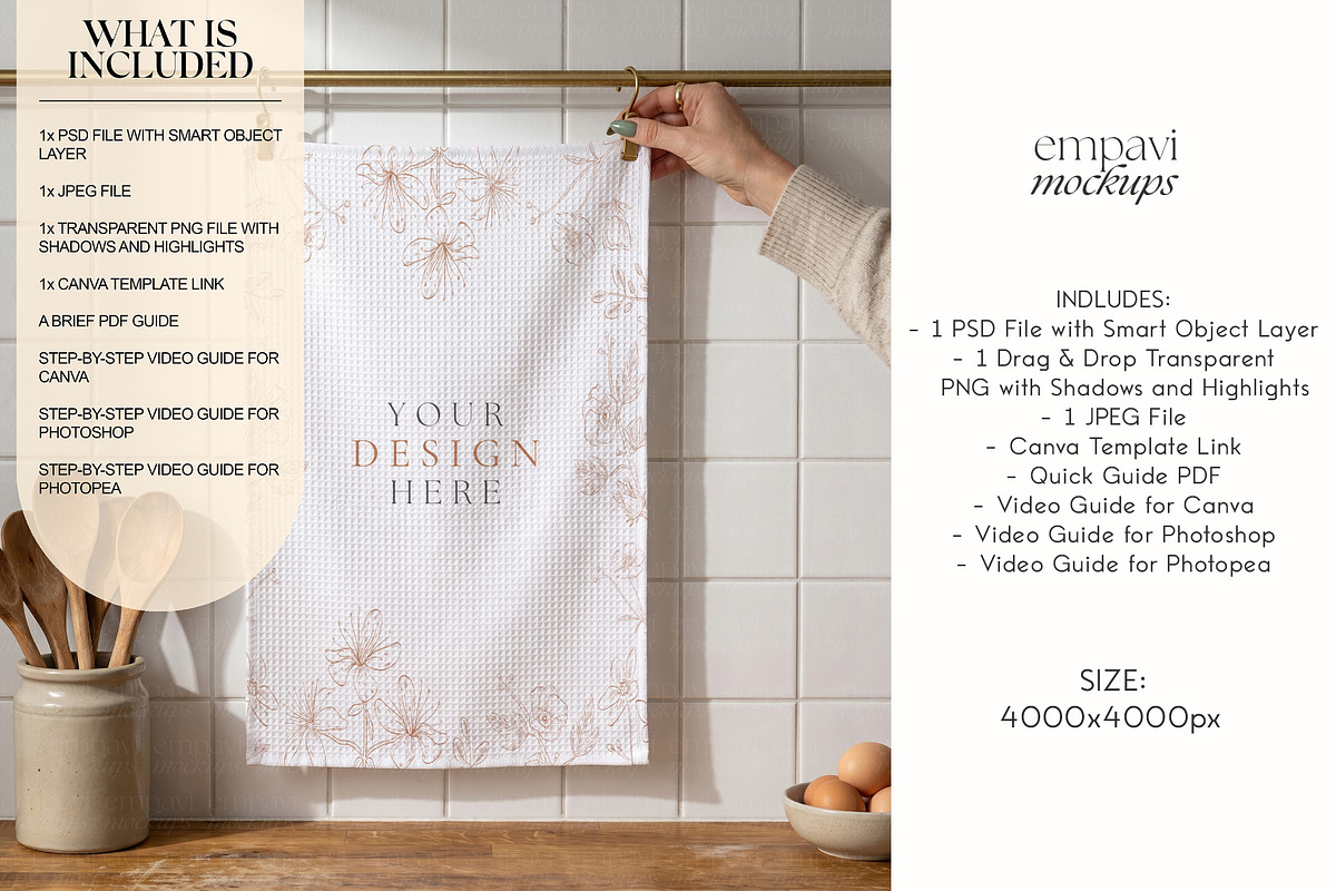 Kitchen Towel Mockup, a Household Mockup by EmpaviMockups (Photo 2 of 6)