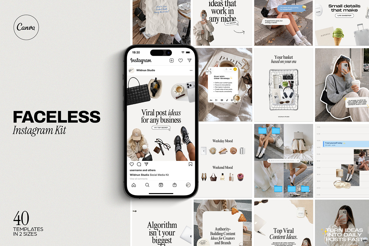 2026 Faceless Instagram Template, a Social Media Template by Wildnun Studio