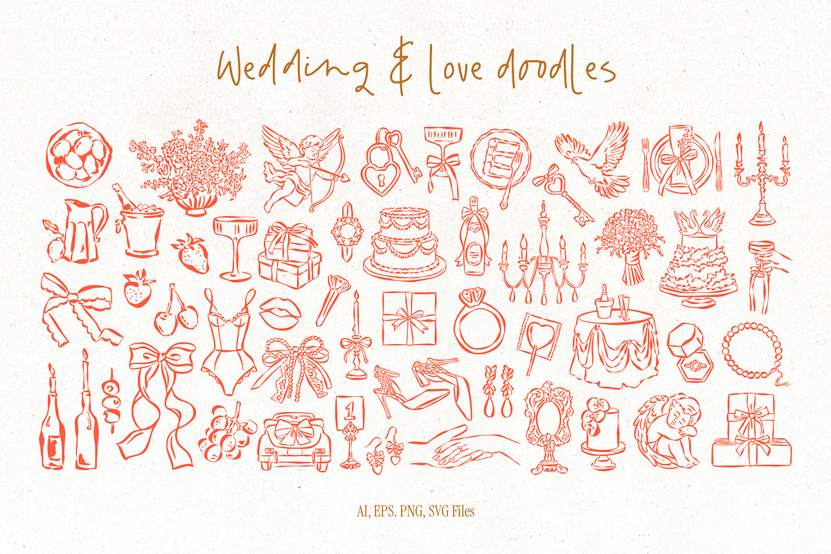Whimsical love and wedding doodles, an Object Graphic by DesignThatMatters (Photo 3 of 11)