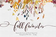 Fall Watercolor Clipart, an Illustration by The Autumn Rabbit Ltd (Thumbnail 1 of 2)