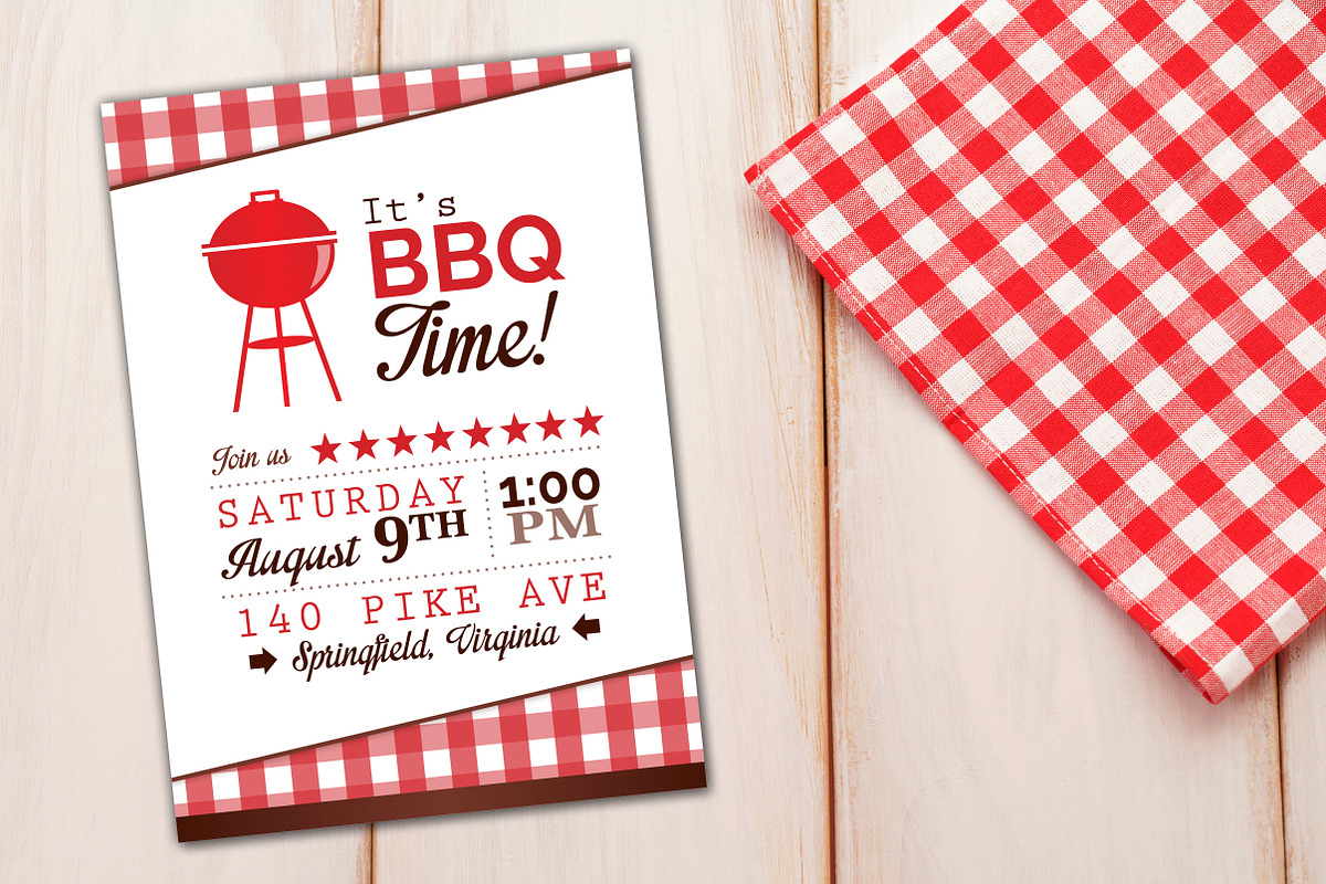 It's BBQ Barbeque Time Invitation, an Invitation Template by BF Studios (Photo 1 of 2)
