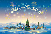 Christmas Village, a Decorative Illustration by Countryside life (Thumbnail 1 of 7)