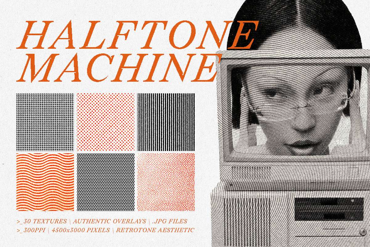 30 Halftone Texture Overlay Effect, a Texture Graphic by smishura (Photo 1 of 7)