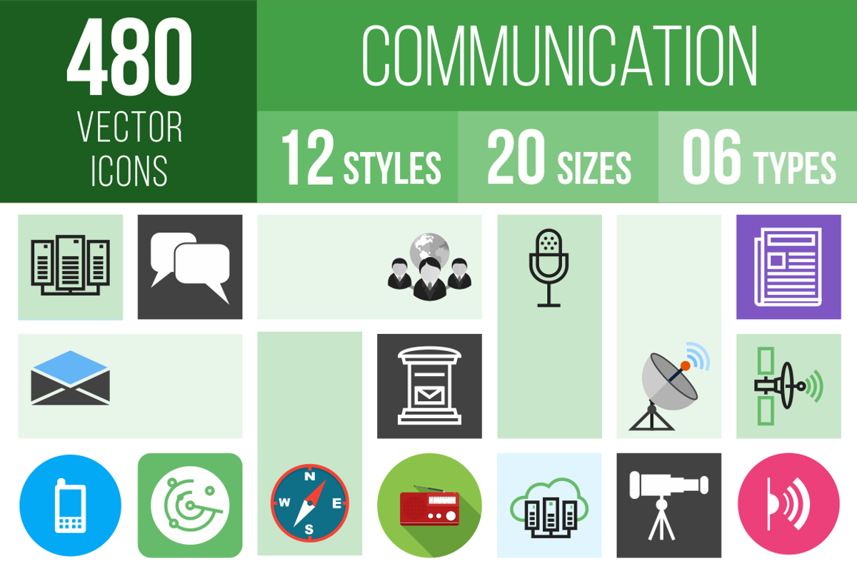 480 Communication Icons, an Outline Icon by IconBunny