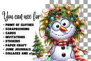Funny Christmas snowman, a Seasonal Illustration by AnetArtStore (Thumbnail 5 of 7)