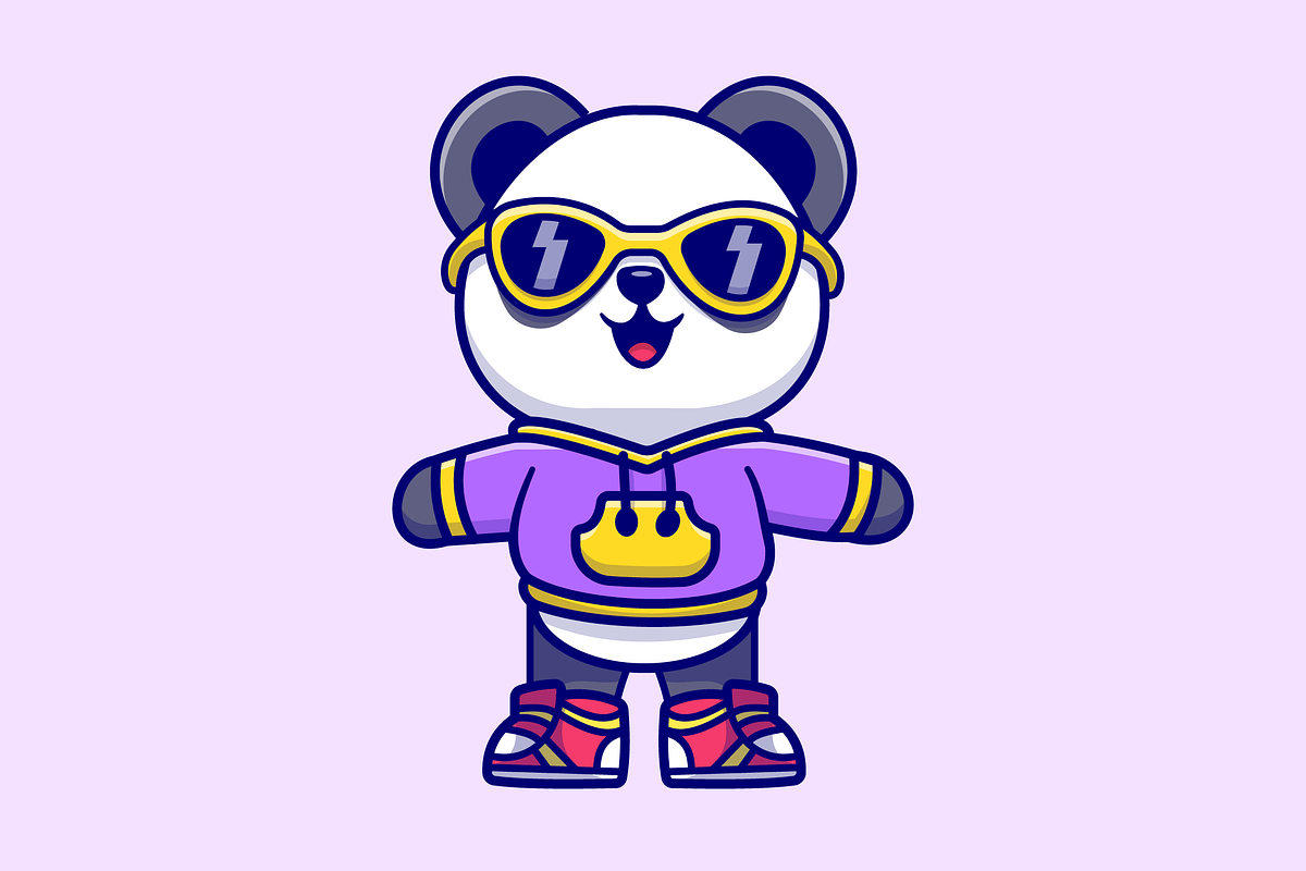 Cute Cool Panda Wearing Hoodie, an Animal Illustration by Catalyst Labs (Photo 2 of 3)