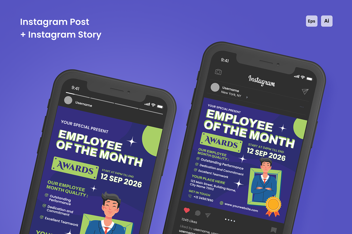 Employee Award Flyer Set, a Flyer Template by SquidPixey (Photo 3 of 6)