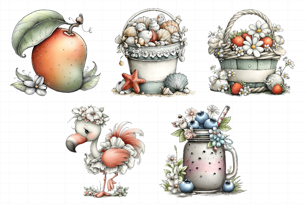Whimsical Summer Clipart, an Illustration by Daily.Designs (Photo 4 of 6)