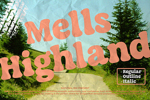 Mells | 3 Vesion Groovy Handwritten, a Handwritten Font by Natural Ink Studio