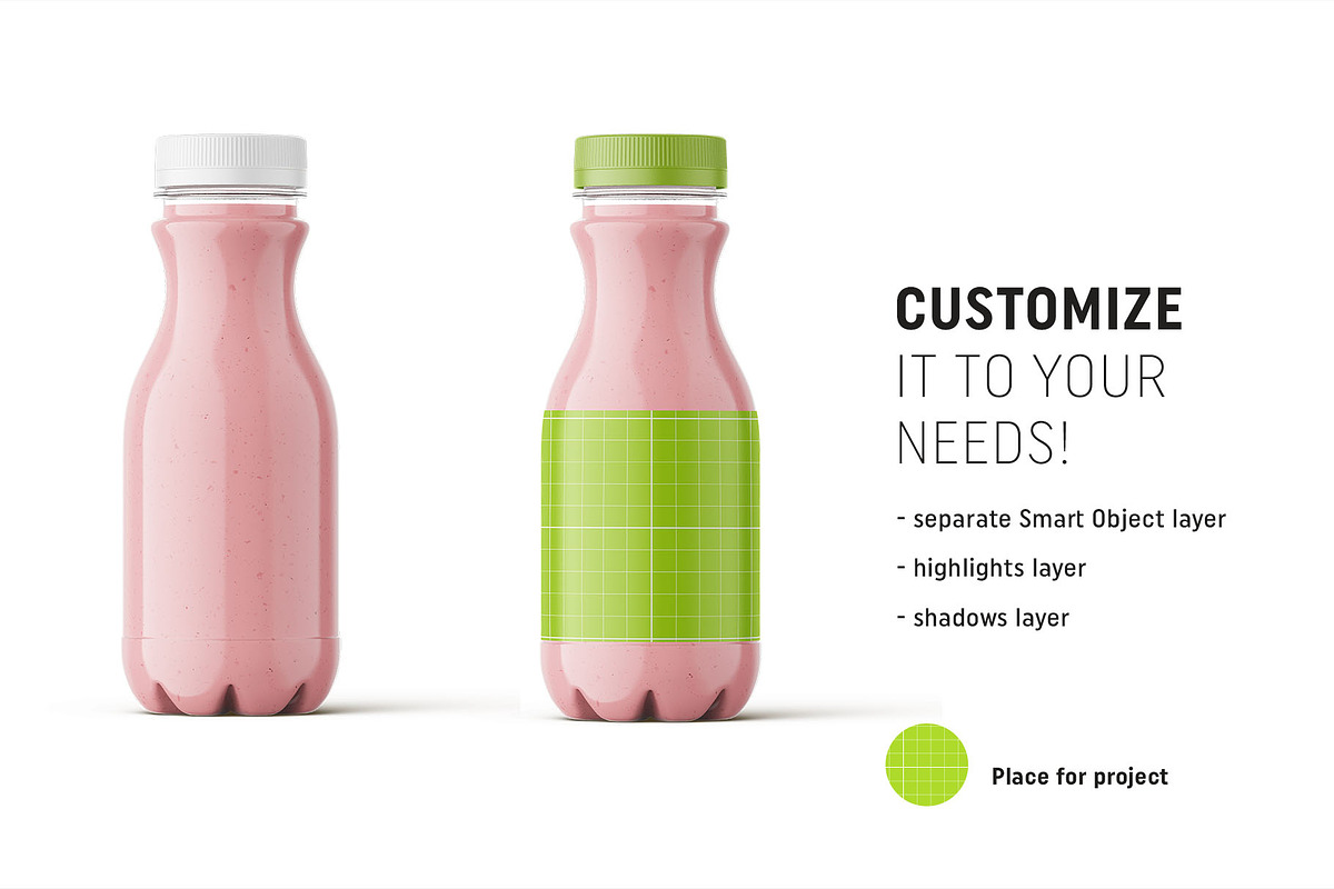 Smoothie bottle mockup, a Packaging Mockup by Smarty Mockups (Photo 2 of 5)