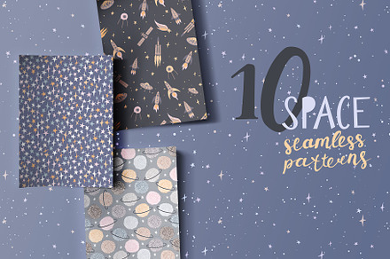 Space Seamless Patterns, a Pattern Graphic by pineart