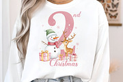 Pink Snowman Baby Second Christmas, an Illustration by Craft Nest (Thumbnail 2 of 6)